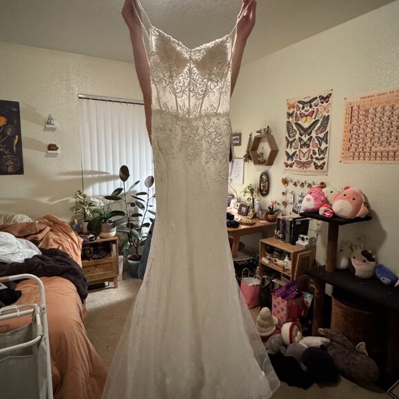 White lace corset dress with zipper back - Picture 4 of 9